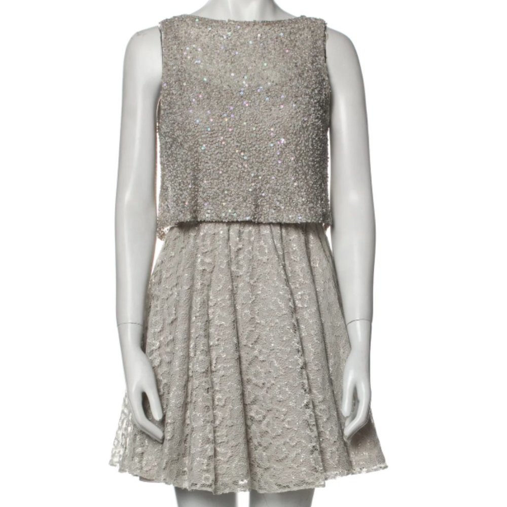 Alice + Olivia silver cowl back dress- size 4!